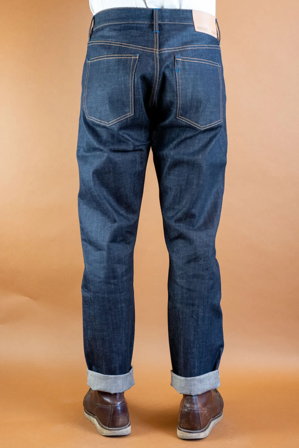 B-04 Relaxed Jeans 13 oz. Brown Cotton Selvedge
