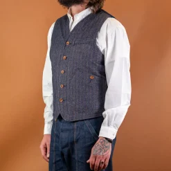 Herringbone Work Vest Blue
