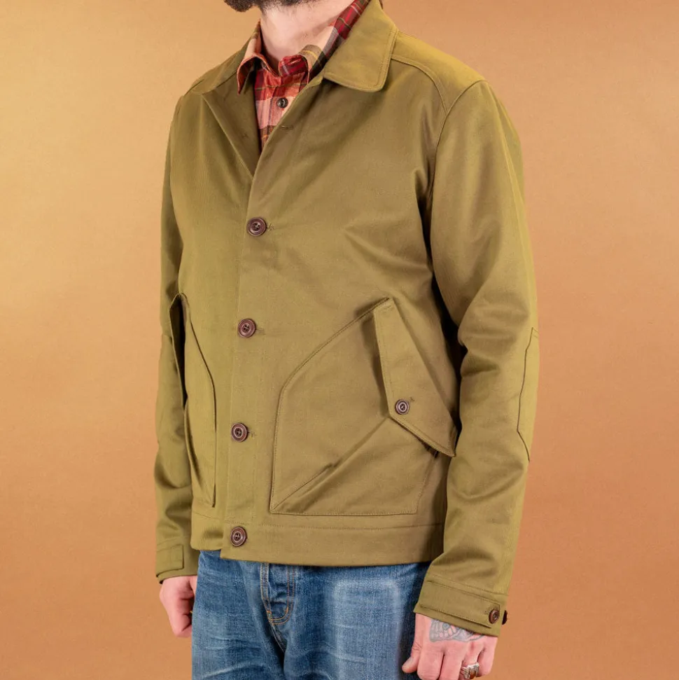 K5707 Pollux '57 Herringbone Jacket Pea