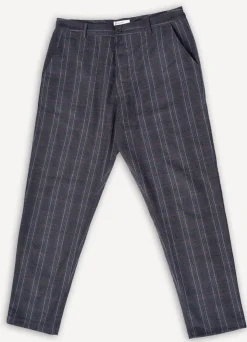 Military Chino Twist Wool Check Brown