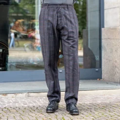 Military Chino Twist Wool Check Brown
