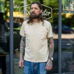 9 Ounce Pocket T-Shirt Cream
