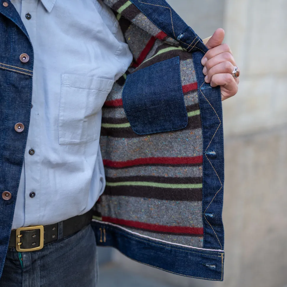 18oz Selvedge Denim Storm Rider Jacket IH-101J Indigo
