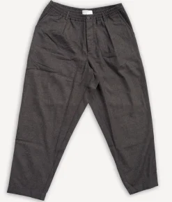 Pleated Track Pant Upcycled Italian Tweed Brown