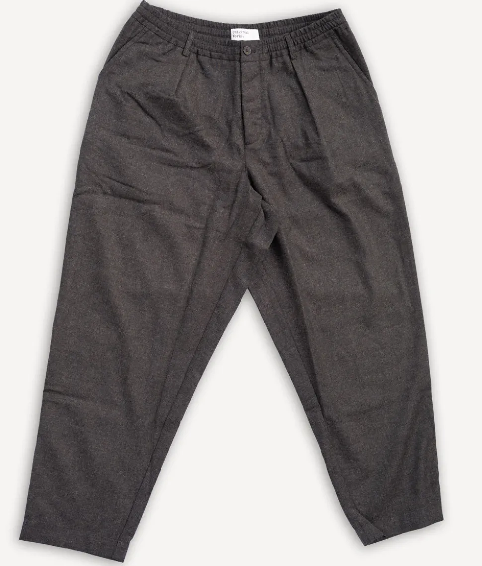 Pleated Track Pant Upcycled Italian Tweed Brown