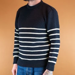 Rugby Crew Neck Ink/Seashell