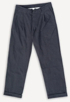 Sune Pleated Wide Cut Trousers Black Pin