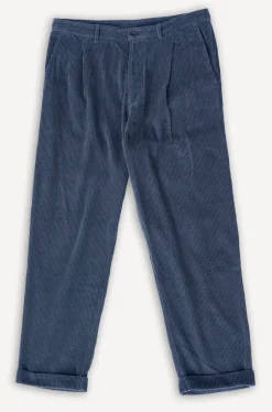 Sune Pleated Wide Cut Trousers Dusty Navy