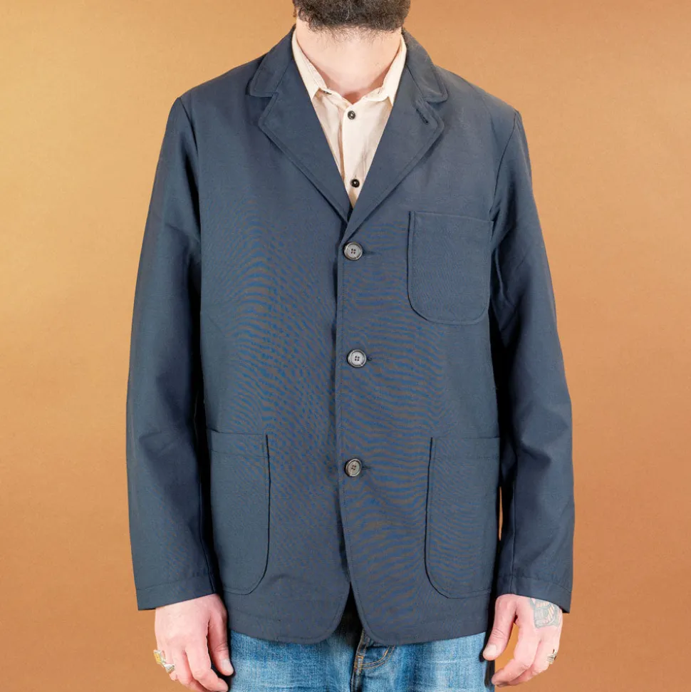 Three Button Jacket Tropical Suiting Navy